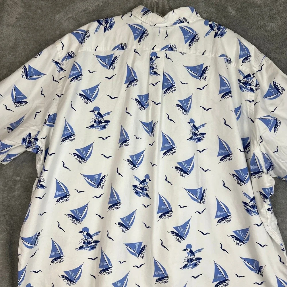 Polo Ralph Lauren Oxford Shirt Mens 2XB Cotton Sailboat Nautical Bear Preppy